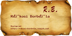 Rákosi Borbála névjegykártya