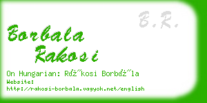 borbala rakosi business card